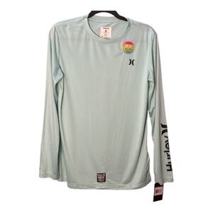 Hurley boys Aqua Long Sleeve Tropical Twist Heather